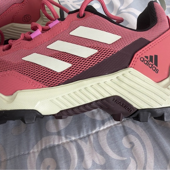 Adidas Women's Pink and White Hiking Sneakers - Picture 5 of 5